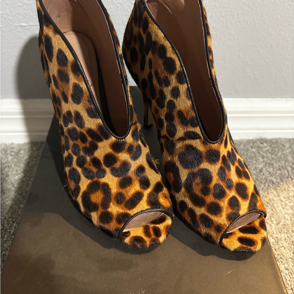 WEN Leopard Print Heeled Ankle Boots